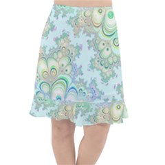 Pattern Background Floral Fractal Fishtail Chiffon Skirt