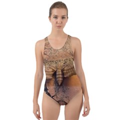 Night Moth Cut-out Back One Piece Swimsuit by Riverwoman