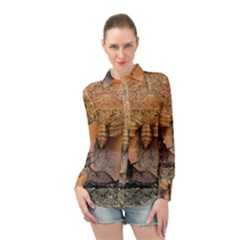 Night Moth Long Sleeve Chiffon Shirt