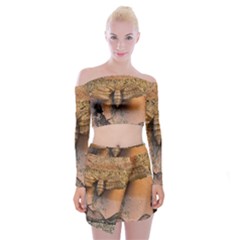 Night Moth Off Shoulder Top With Mini Skirt Set by Riverwoman