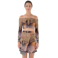 Night Moth Off Shoulder Top With Skirt Set by Riverwoman