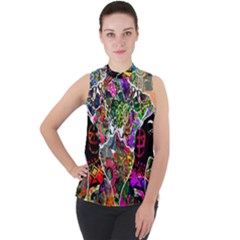 Image 2 Mock Neck Chiffon Sleeveless Top