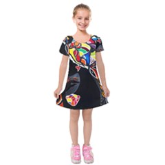 Design 3 Kids  Short Sleeve Velvet Dress by TajahOlsonDesigns