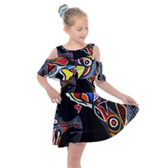 Design 3 Kids  Shoulder Cutout Chiffon Dress by TajahOlsonDesigns