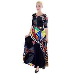 Design 3 Half Sleeves Maxi Dress