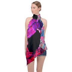 Pattern 4 Halter Asymmetric Satin Top by TajahOlsonDesigns