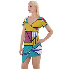 Design 10 Short Sleeve Asymmetric Mini Dress by TajahOlsonDesigns