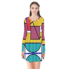 Design 10 Long Sleeve V-neck Flare Dress by TajahOlsonDesigns