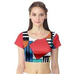 Design 9 Short Sleeve Crop Top by TajahOlsonDesigns