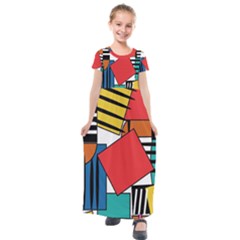 Design 9 Kids  Short Sleeve Maxi Dress by TajahOlsonDesigns