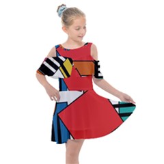 Design 9 Kids  Shoulder Cutout Chiffon Dress by TajahOlsonDesigns