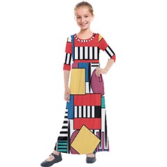 Tajah Olson Designs  Kids  Quarter Sleeve Maxi Dress by TajahOlsonDesigns