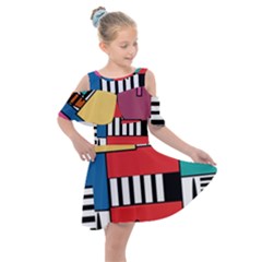 Tajah Olson Designs  Kids  Shoulder Cutout Chiffon Dress by TajahOlsonDesigns