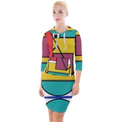 Design 10 Quarter Sleeve Hood Bodycon Dress by TajahOlsonDesigns