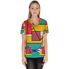 Design 10 Women s V-neck Scrub Top by TajahOlsonDesigns