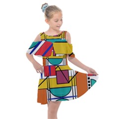 Design 10 Kids  Shoulder Cutout Chiffon Dress by TajahOlsonDesigns