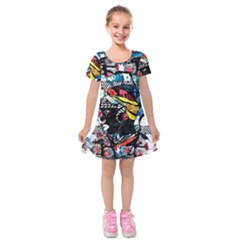 Tajah Olson Designs  Kids  Short Sleeve Velvet Dress by TajahOlsonDesigns