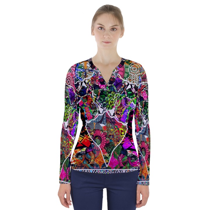 Design 2 V-Neck Long Sleeve Top