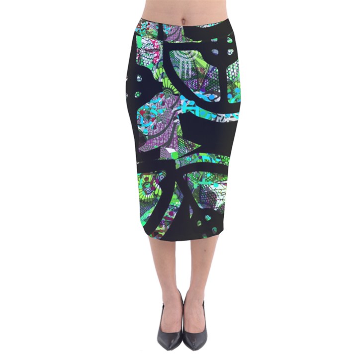 Design 11 Velvet Midi Pencil Skirt