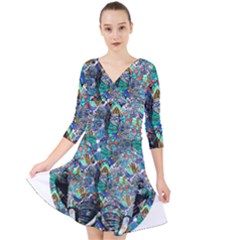 Design 12 Quarter Sleeve Front Wrap Dress by TajahOlsonDesigns