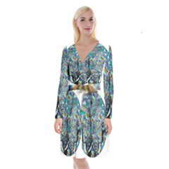 Design 12 Long Sleeve Velvet Front Wrap Dress