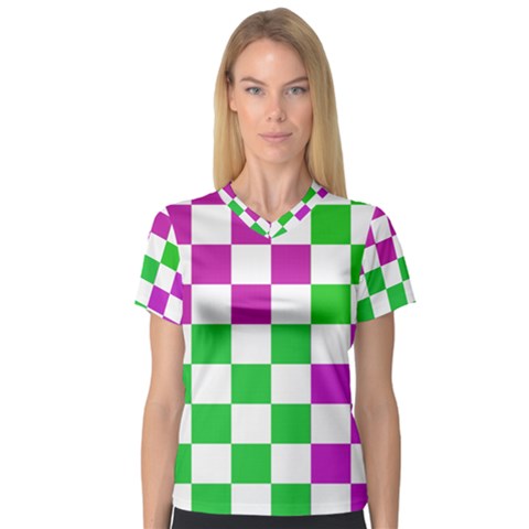 Checkerboard Again 1 V-neck Sport Mesh Tee by impacteesstreetwearseven