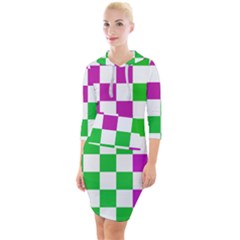 Checkerboard Again 1 Quarter Sleeve Hood Bodycon Dress by impacteesstreetwearseven