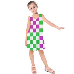 Checkerboard Again 1 Kids  Sleeveless Dress by impacteesstreetwearseven