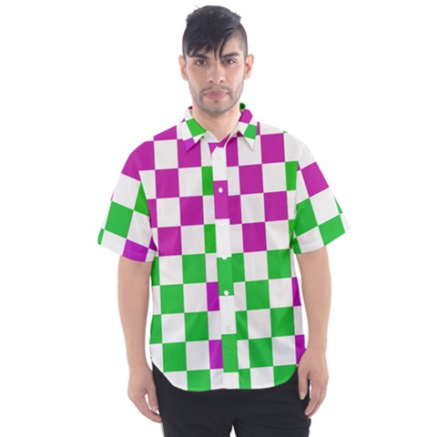 Checkerboard Again 1 Men s Short Sleeve Shirt by impacteesstreetwearseven