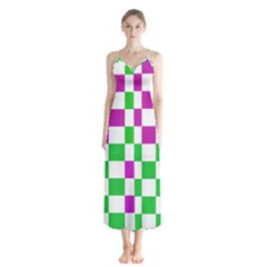 Checkerboard Again 1 Button Up Chiffon Maxi Dress by impacteesstreetwearseven