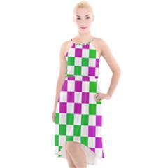 Checkerboard Again 1 High-low Halter Chiffon Dress  by impacteesstreetwearseven