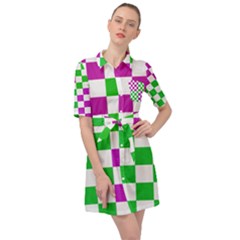 Checkerboard Again 1 Belted Shirt Dress by impacteesstreetwearseven