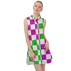 Checkerboard Again 1 Sleeveless Shirt Dress by impacteesstreetwearseven