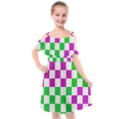 Checkerboard Again 1 Kids  Cut Out Shoulders Chiffon Dress by impacteesstreetwearseven