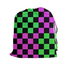 Checkerboard Again 1a Drawstring Pouch (xxl) by impacteesstreetwearseven