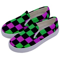 Checkerboard Again 1a Kids  Canvas Slip Ons by impacteesstreetwearseven