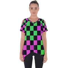 Checkerboard Again 1a Cut Out Side Drop Tee by impacteesstreetwearseven