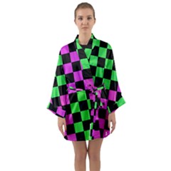 Checkerboard Again 1a Long Sleeve Kimono Robe by impacteesstreetwearseven