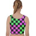 Checkerboard Again 1a Velvet Racer Back Crop Top View2