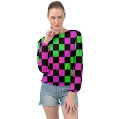 Checkerboard Again 1a Banded Bottom Chiffon Top by impacteesstreetwearseven