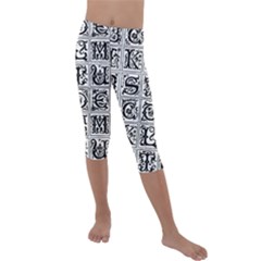 Abc 1 Kids  Lightweight Velour Capri Leggings  by ArtworkByPatrick