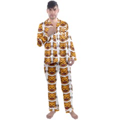 Cat Men s Satin Pajamas Long Pants Set