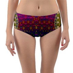 Signs Of Peace  In A Amazing Floral Gold Landscape Reversible Mid-waist Bikini Bottoms by pepitasart