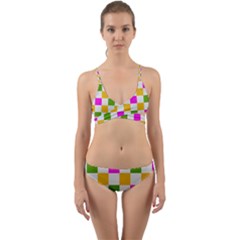 Checkerboard Again 3 Wrap Around Bikini Set by impacteesstreetwearseven