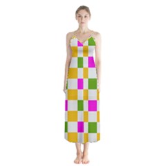 Checkerboard Again 3 Button Up Chiffon Maxi Dress by impacteesstreetwearseven