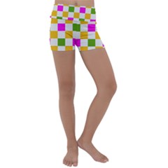 Checkerboard Again 3 Kids  Lightweight Velour Yoga Shorts by impacteesstreetwearseven