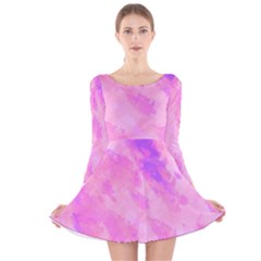 Almostwatercolor Long Sleeve Velvet Skater Dress