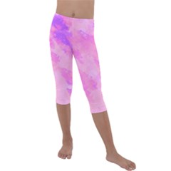 Almostwatercolor Kids  Lightweight Velour Capri Leggings  by designsbyamerianna