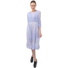 Flowerpetal1 Ruffle End Midi Chiffon Dress