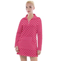 Red With White Polka Dots Women s Long Sleeve Casual Dress by VeataAtticus